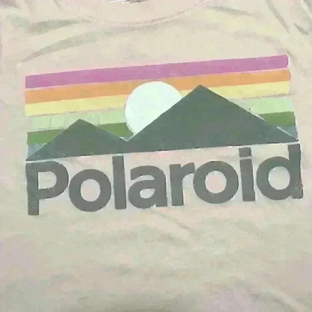 Polaroid cropped t-shirt pink Sz 2XL‎